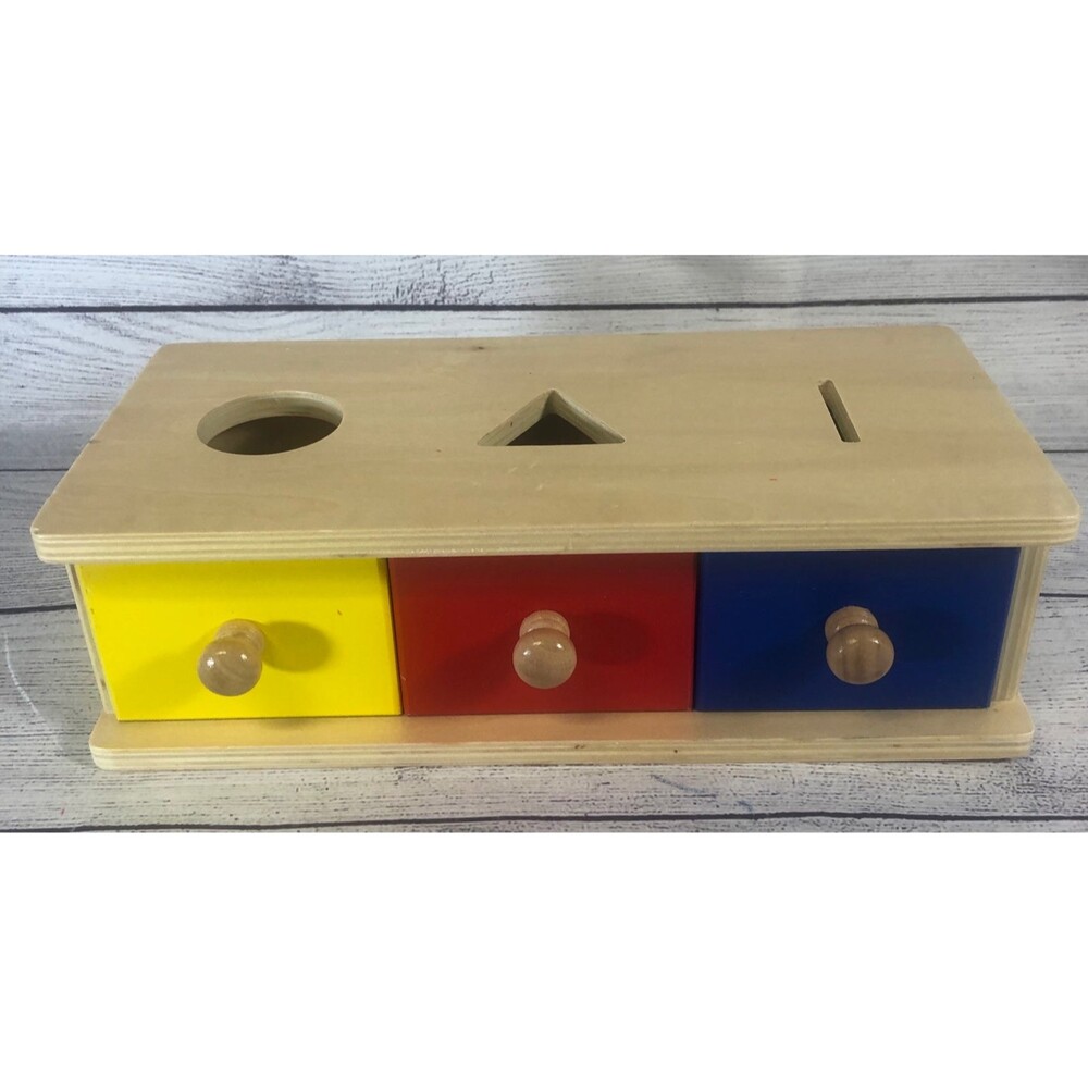Wooden Montessori Style Box With Bins